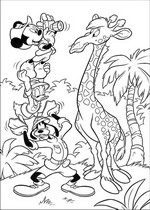 coloring page Mickey on safari